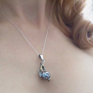 Pomegranate silver pendant , Silver chain pendant pomegranate, Necklace handcrafted -Silver necklace.
