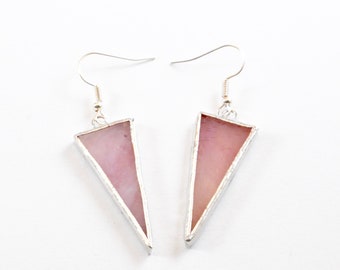 Pink Stained Glass Earrings | Dangle Earrings | Earrings | Stained Glass | Glass Earrings | Glass Jewelry | Gift for Her | Handmade