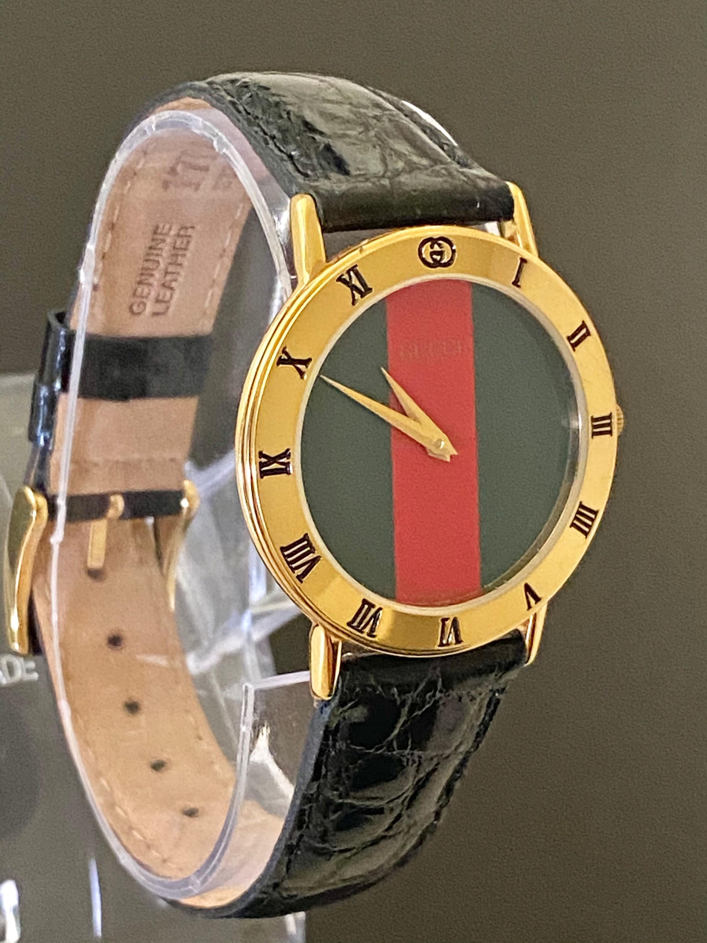 Gucci 8 men's authentic gold watch in great Etsy Gucci 8 men's authentic gold watch in great Etsy