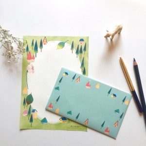Conjunto de escrita de cartas para download instantâneo, conjunto de escrita de cartas para impressão em pdf, conjunto de cartas de paisagem florestal para impressão, conjunto de cartas naturais digitais