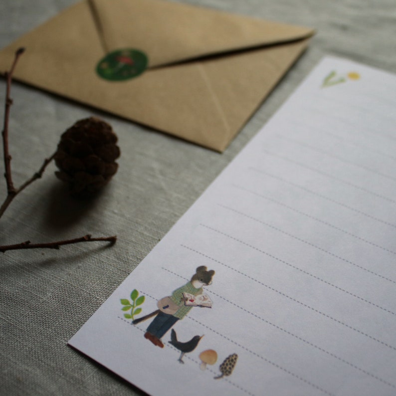 Letter writing set, forest letter set, illustrated letter set, nature letter writing set, eco friendly letter writing set image 7