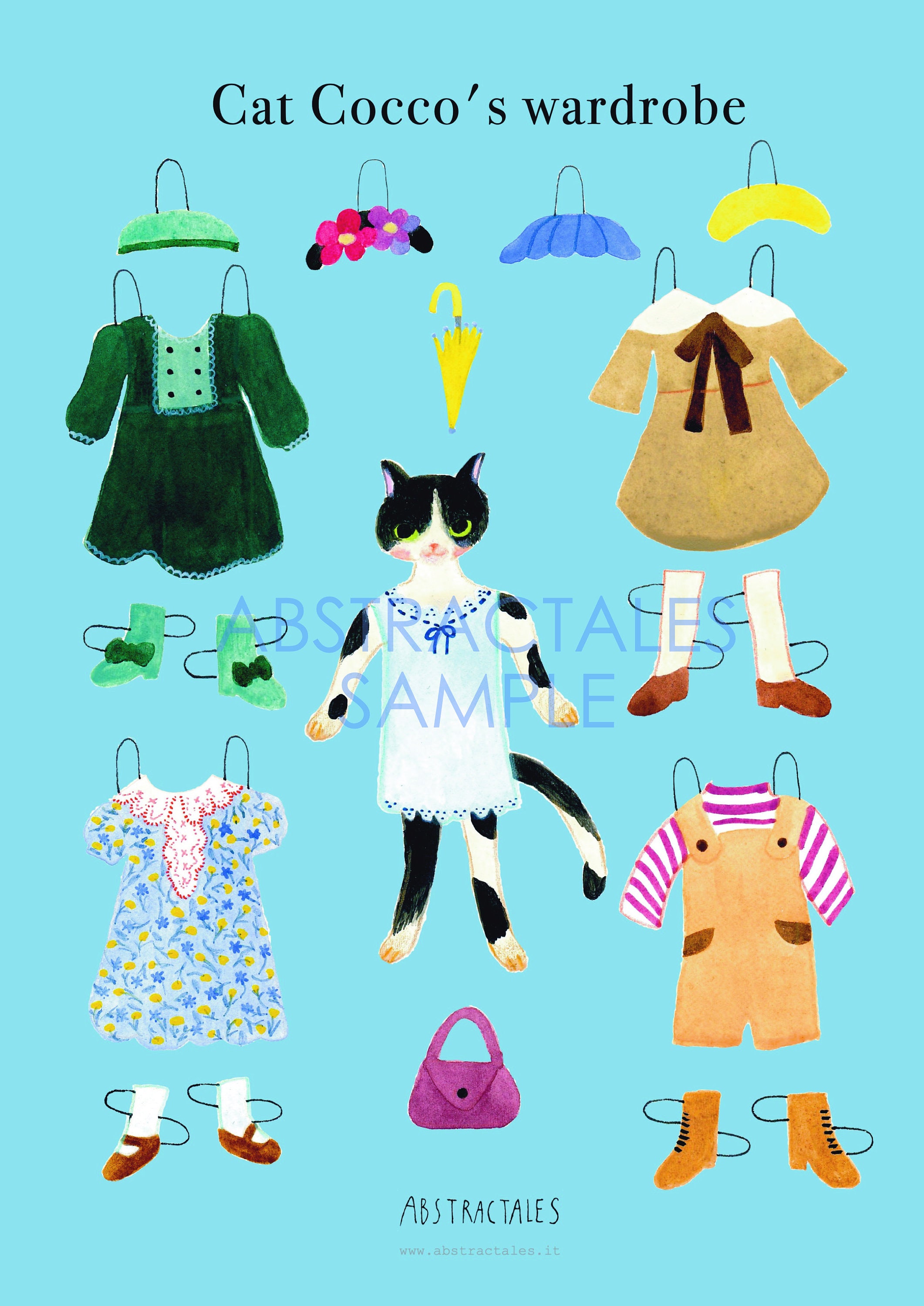 Instant Download Paper Doll With Dresses Printable Cat Paper Etsy