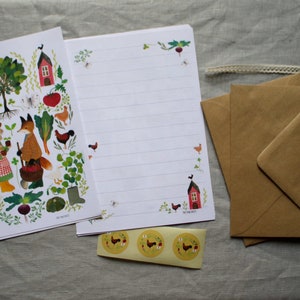 Letter writing set, farm garden letter set, illustrated letter set, nature letter writing set, eco friendly letter writing set image 8