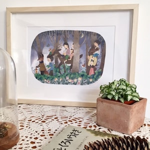 impresión de ilustración, impresión de arte, impresión de ilustración para niños, impresión de arte de guardería, stampa digitale illustrazione