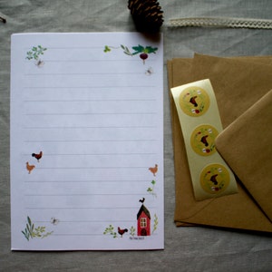 Letter writing set, farm garden letter set, illustrated letter set, nature letter writing set, eco friendly letter writing set image 3