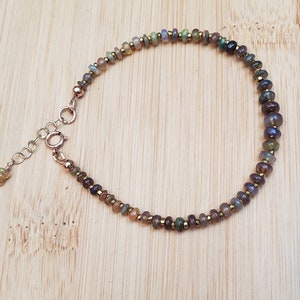 Smooth Black opal bracelet