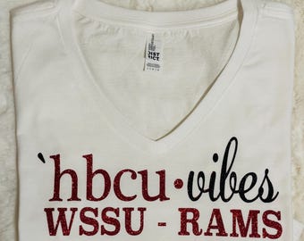 Hbcu Vibes - Semi Glitter - Winston Salem State University, Tshirt, Women's Tee, Women's shirt, WSU, Fashion, Novelty Tee