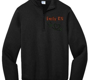 Semi Glitter Rattler FAMU Custom Nurse Quarter Zip, Nurse Pullover, Graduation Gift for Nurse, Gift for Nurse, RN sweatshirt, Gift for Grad