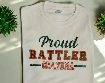 Proud Rattler Grandma Shirt - Unisex or Women's clothing, Women's Tee, Women's shirt, Rattlers, FAM, Fashion, Novelty Tee