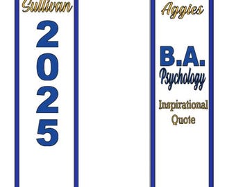 SEMI Glitter vinyl Customized Graduation Stole | Class of 2025 Predesigned Layout with limited Add Ons | North Carolina A&T State University