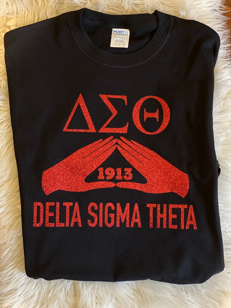 Glitter Delta Sigma Theta T-shirt, Delta Sigma Theta Long Sleeve Tee