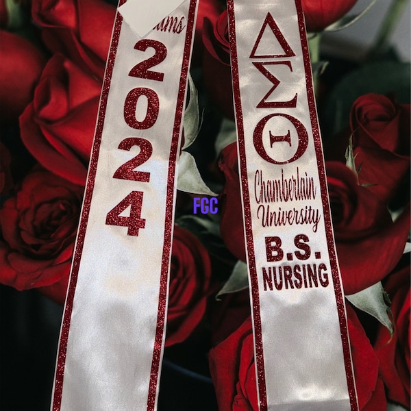 Delta Sigma Theta Customized Graduation Stole Class of 2024 Predesigned Layout with Add Ons Delta Shirt, Delta Sigma Theta, Delta 1913,  DST