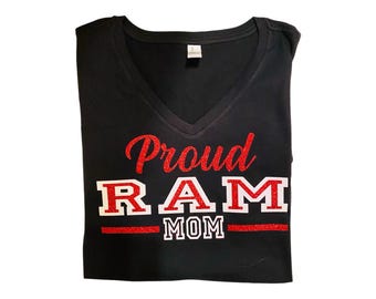 Glitter | Proud Mom | WSSU| Rams Tee | Winston Salem State | College Football Tee | Sports | Spear Shirt | T-Shirt Copy