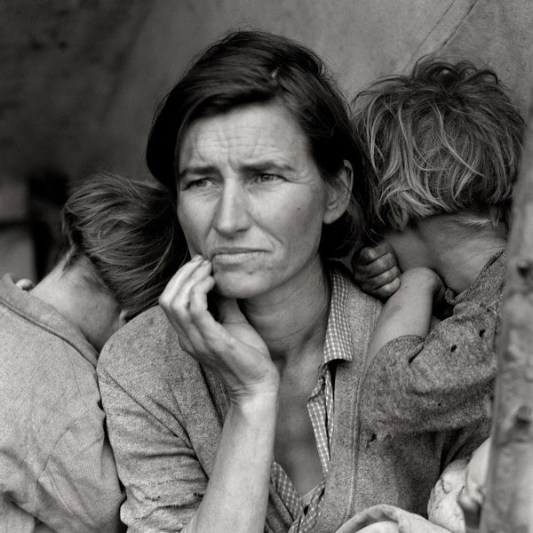 Migrant Mother, 1936. Vintage Photo Reproduction Print. Black & White Photograph. Great Depression, Dust Bowl, Portrait, 1930s, 30s.