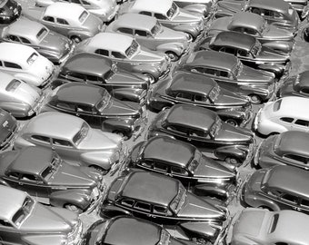 Cars in Chicago, 1941. Digital Photo Download. Vintage Black & White Photograph. Automobiles, Classic Cars, 1940s, 40s, Historical.