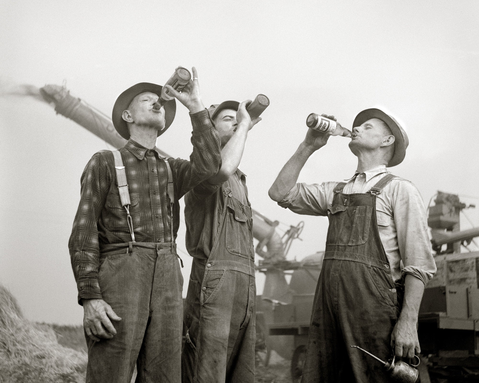 Farmers Drinking Beer 1941. Vintage Photo Reproduction Poster Etsy