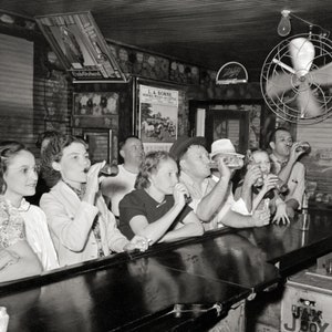 Louisiana Bar, 1938. Vintage Photo Reproduction Print. Black & White Photograph. Saloon, Pub, Tavern, Roadhouse, Beer, 1930s, 30s.