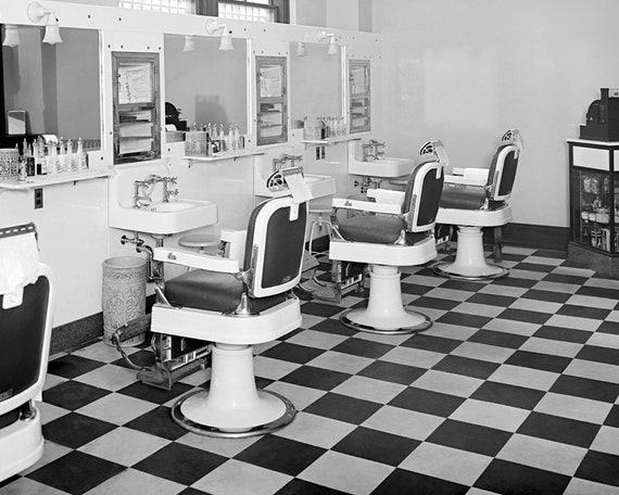 Executive Barber Shop 1935 Vintage Photo Reproduction Poster Etsy