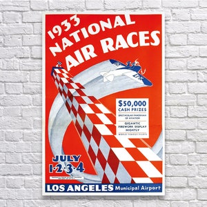 National Air Races, 1933. Digital Download. Vintage Poster Art. Airplane, Aviation, Racing, Airport, Advertising, Retro, 1930s.