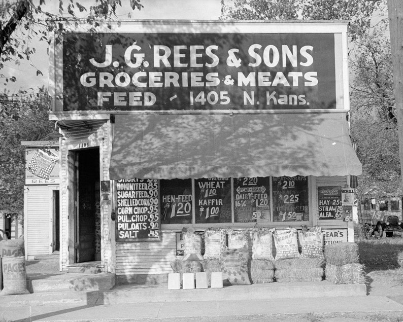 Grocery & Feed Store 1938. Vintage Photo Reproduction Print. Etsy