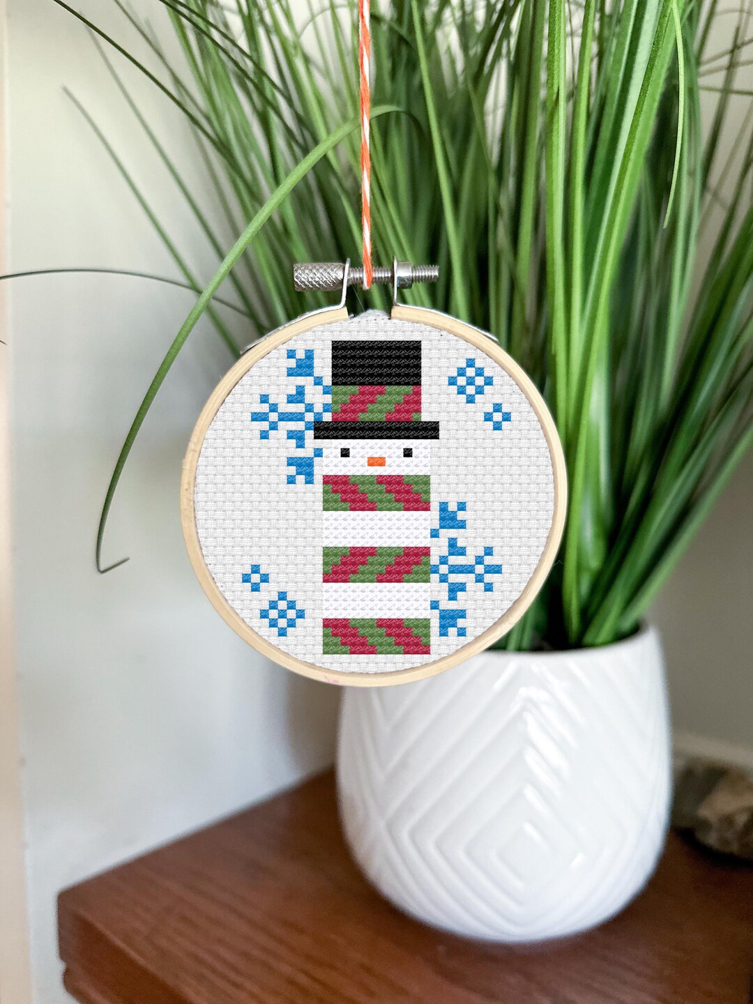 Snowman Cross Stitch Pattern – Mini Holiday Ornament (PDF Pattern, 3 ...