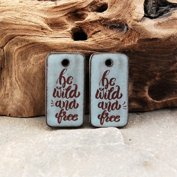 Be Wild And Free ceramic earring charms,  ceramic beads, ceramic component, jewelry making beads