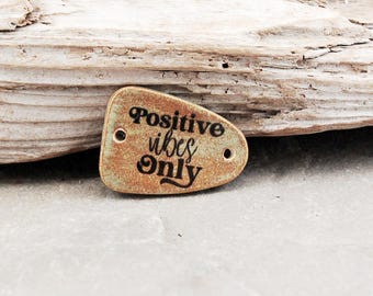Alleen keramische positieve vibes armbandstaaf, armbandconnector, brandpuntkraal armband, keramisch onderdeel, keramische kralen
