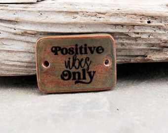 Alleen keramische positieve vibes armbandstaaf, armbandconnector, brandpuntkraal armband, keramisch onderdeel, keramische kralen