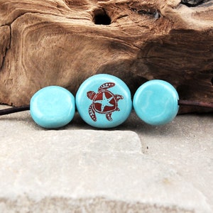 Ceramic Starfish Sea Turtle Bead Set, ceramic components, ceramic charms, jewelry making,  jewelry components
