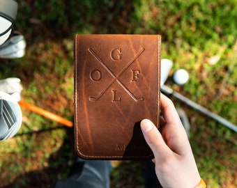 Fine Leather Golf Scorecard Holder Golf Logbook