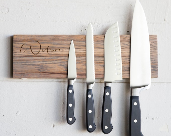 Personalized Tennessee Whiskey Barrel Magnetic Knife Block Rack Christmas Gift