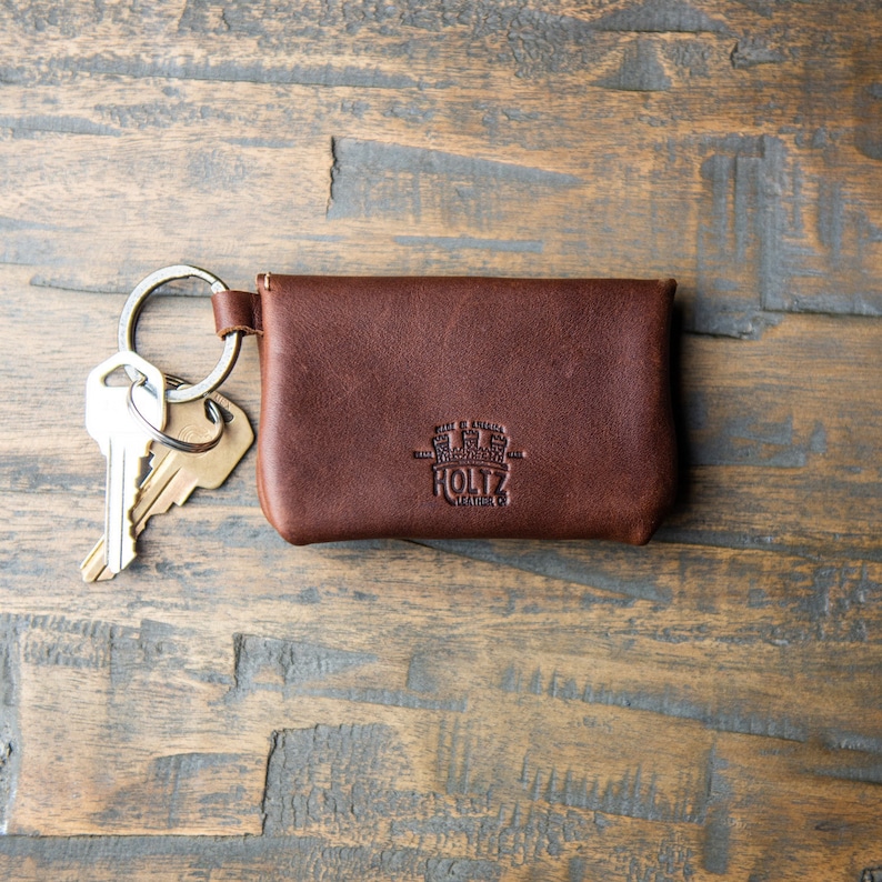 Personalized Leather Keychain WalletCard Holder Etsy