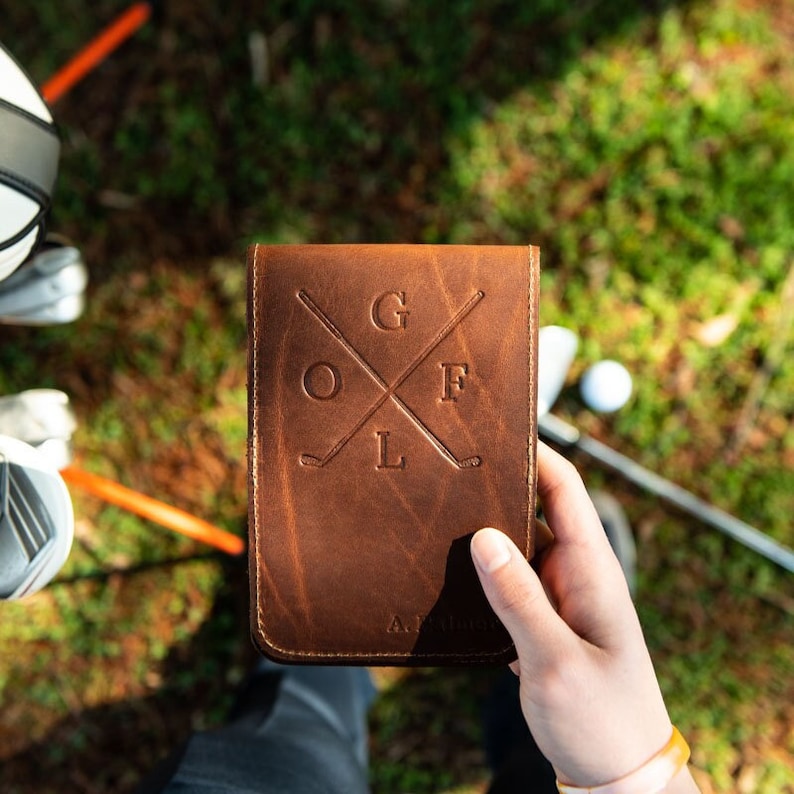 Fine Leather Golf Scorecard Holder Golf Logbook image 1