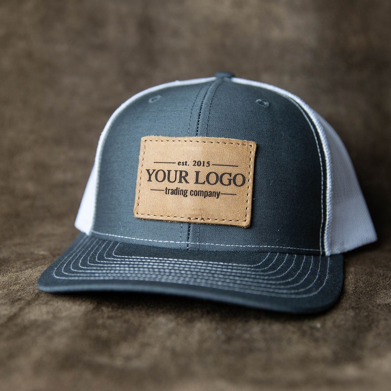 custom logo leather patch hats