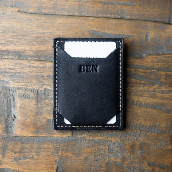 The Vincent Fine Leather Business Card Holder Wallet BiFold - Holtz Leather