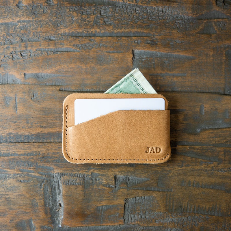 Gifts for Him- Minimalist Wallet-Personalized Leather Front Pocket Wallet-Compact and Slim Full Grain Leather-Christmas-The Charleston