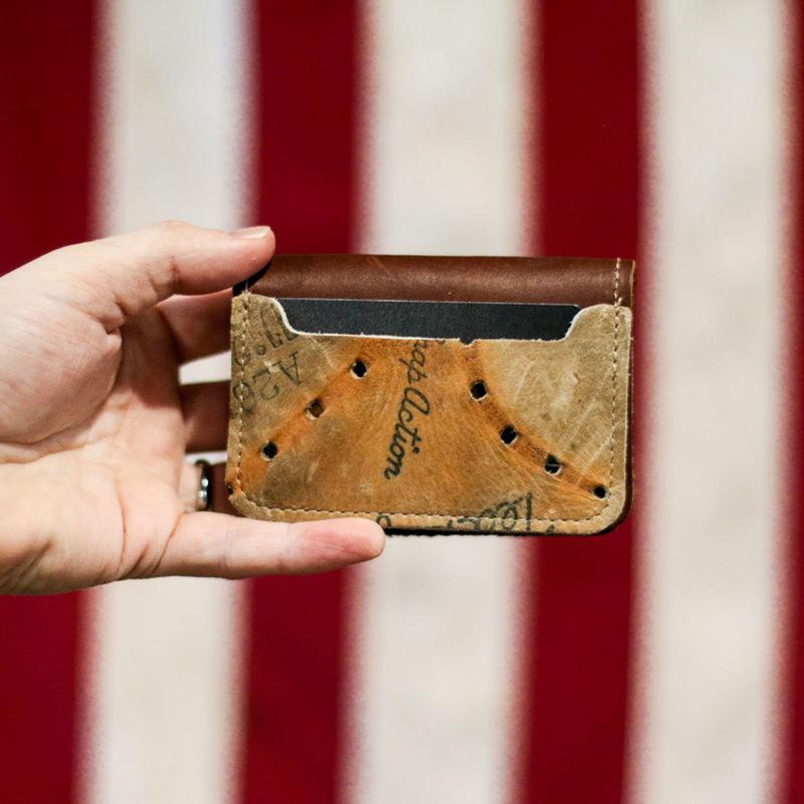 Personalized Leather Baseball Glove Walletgraduation Etsy