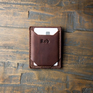 Christmas Gift Minimalist Wallet with Money Clip-Slim Credit Card Holder Full Grain Leather Wallet-Groomsmen Gift-Gifts for HimThe Trey image 4