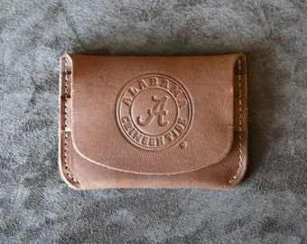 The Jefferson Personalized Fine Leather Card Holder Wallet, Brownat Holtz Leather