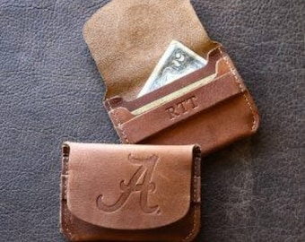 The Officially Licensed Alabama Fine Leather Front Pocket Wallet