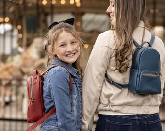Full Leather Backpack Purse-The Mini Della