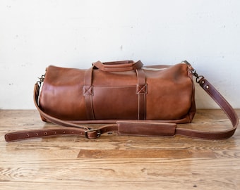 Personalized Gym Bag Gift For Him-Leather Duffel Bag-Weekender-The Vintage Overnighter Bag