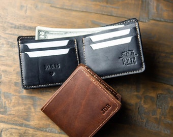 Bifold Wallet-Leather Wallet-Gifts for Him-Personalized Custom Monogram Initials-Mens Accessories-Fathers Day Gift Groomsmen Gift-Big Dixie