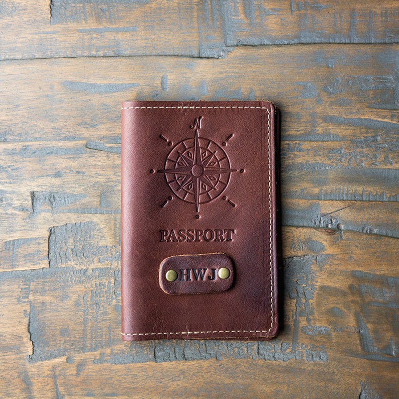 Leather Passport Cover-Personalized Gift-Passport Holder-Custom Engraved-Christmas Gift-Groomsmen Gifts-Bridal Party Gifts-The Expedition image 8