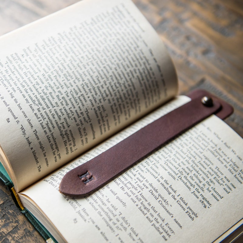 Gifts for Him or Her-Personalized Leather Bookmark-Christmas-Personalized Gifts-Monogram-Stocking Stuffer-Pack Of 3-Double Bookmark