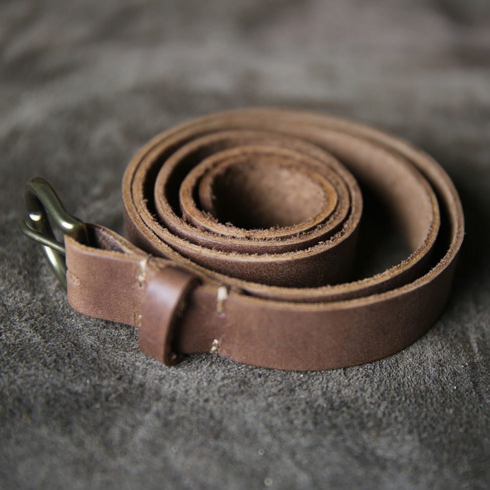 Personalized Brown Leather Belt With Brass Buckle-gifts-belts - Etsy