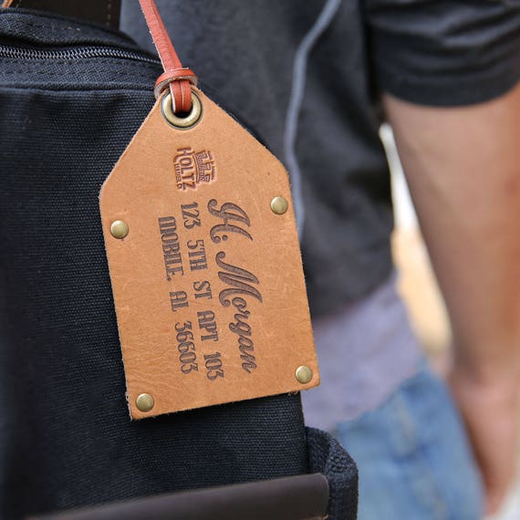 Personalized Leather Luggage Tag Travel 