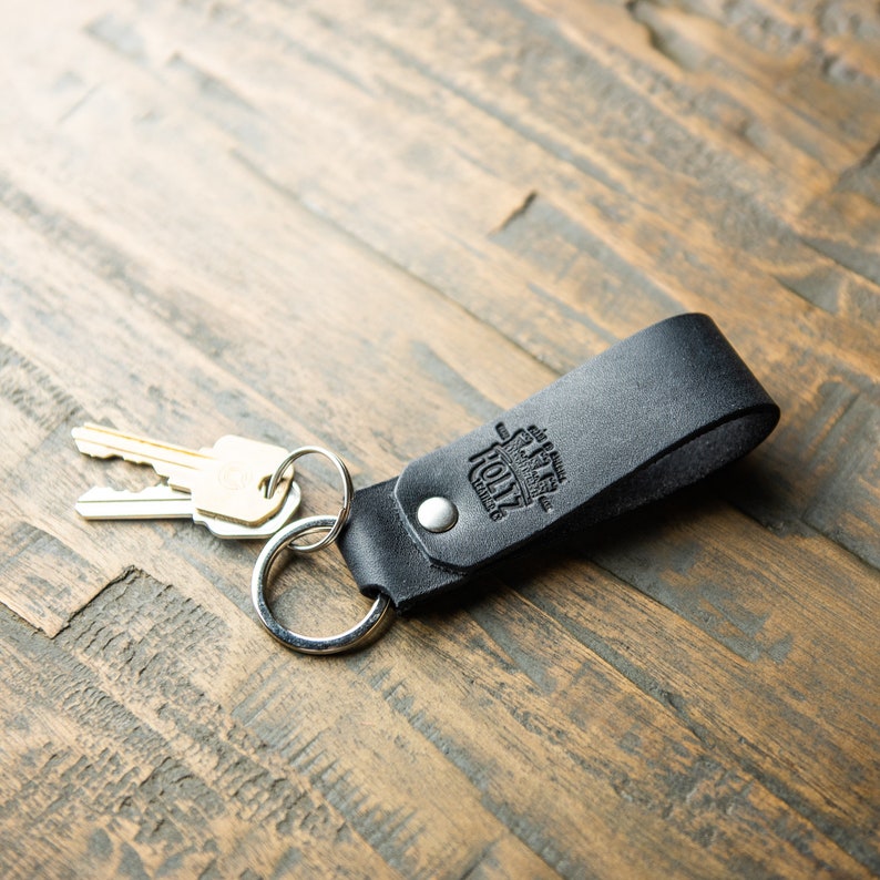 Personalized Leather Keychain Car Accessories-Backpack Clip-Graduation Gift-Groomsmen Gift t-Fine Leather Keyring-Unique Handmade-The Tucker image 9