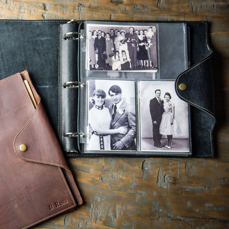 Personalized Fine Leather 3 Ring Binder Photo Album 1.5 Etsy