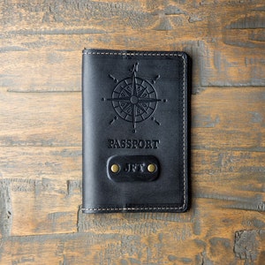 Leather Passport Cover-Personalized Gift-Passport Holder-Custom Engraved-Christmas Gift-Groomsmen Gifts-Bridal Party Gifts-The Expedition image 5